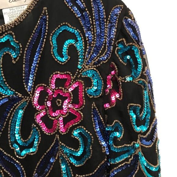 Papell Boutique Evening Women’s Sequin Top Sz‎ S - Picture 3 of 6